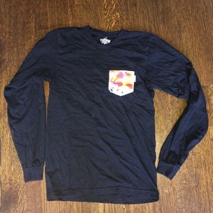 Serengetee long sleeve tee with tye dye pocket